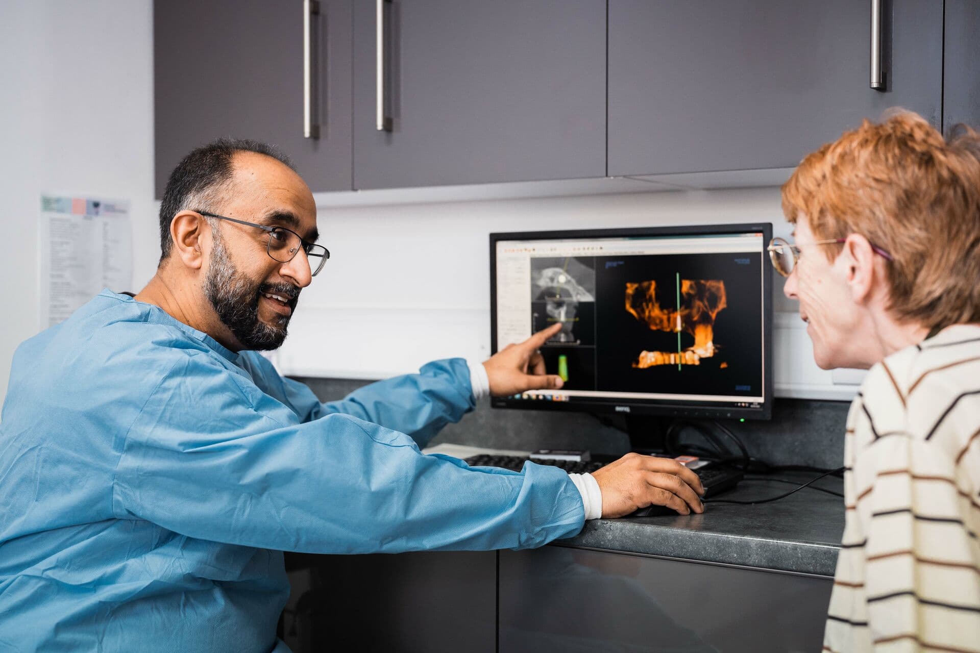 Implant team at work in a modern surgery